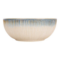 Cosy & Trendy Listra 101.5 oz. Beige / Blue Stoneware Serving Bowl - 6/Case