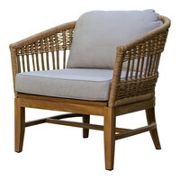 Outdoor Interiors Bohemian Teak and Wicker Lounge Chair