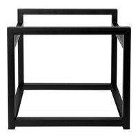 Eastern Tabletop Lighted Levels 13 3/8" x 11" x 11 3/8" Tall Square Black Powder-Coated Stainless Steel Riser Frame
