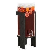 Cal-Mil Brooklyn 3 Gallon Square Beverage Dispenser with Ice Chamber and Black Wood Base 23141-3-13