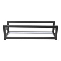 Eastern Tabletop Lighted Levels 21 3/8" x 7 7/8" x 6" Short Narrow Rectangular Black Powder-Coated Stainless Steel Riser Frame with LED Lights
