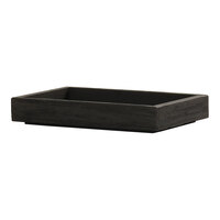 Cal-Mil Brooklyn 6 1/2" x 10" x 1 1/2" Black Quarter-Size Short Wood Tray / Box 23842-1-13