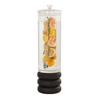 Cal-Mil Brooklyn 3 Gallon Round Beverage Dispenser with Infusion Chamber and Black Wood Base 23796-3INF-13