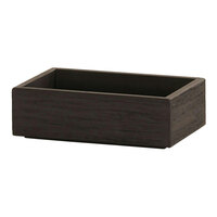 Cal-Mil Brooklyn 6 1/2" x 10" x 3" Black Quarter-Size Medium Wood Tray / Box 23842-3-13