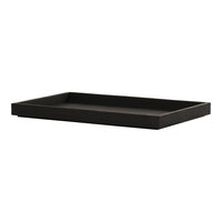 Cal-Mil Brooklyn 12" x 20" x 1 1/2" Black Full-Size Short Wood Tray 23106-12201-13