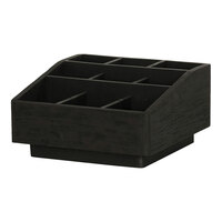 Cal-Mil Brooklyn 12" x 12" x 6 1/2" Black Wood 9-Section Condiment Organizer