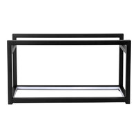 Eastern Tabletop Lighted Levels 21 3/8" x 7 7/8" x 11 3/8" Tall Narrow Rectangular Black Powder-Coated Stainless Steel Riser Frame with LED Lights