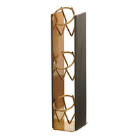 Cal-Mil Brooklyn 7 1/4" x 7 3/4" x 20 1/2" Black Wood 3-Tier Condiment / Flatware Display with Antique Brass Metal Accents