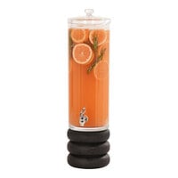 Cal-Mil Brooklyn 3 Gallon Round Beverage Dispenser with Ice Chamber and Black Wood Base 23796-3-13