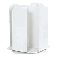 Cal-Mil Juno White Powder-Coated Metal 4-Section Revolving Countertop Soup Cup / Lid Organizer 23845-15