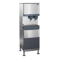 Follett 25FB414W-L Symphony Plus 25 Series Water Cooled Chewblet Freestanding Ice Maker and Water Dispenser with 25 lb. Storage and Lever Dispensing - 115V, 380 lb.