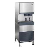 Follett 25FB414W-S Symphony Plus 25 Series Water Cooled Chewblet Freestanding Ice Maker and Water Dispenser with 25 lb. Storage and SensorSAFE - 115V, 380 lb.