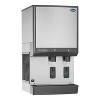 Follett 25CI414W-SI Symphony Plus 25 Series Water Cooled Modular Chewblet Countertop Ice Maker and Dispenser with 25 lb. Storage and SensorSAFE - 115V, 380 lb.