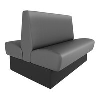 QA Group Cascade 60" Long Graphite Plain Double Back Booth - 42" High