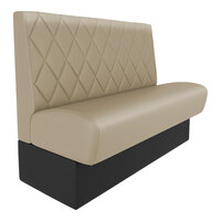 QA Group Cascade 60" Long Fawn Diamond Tufted Single Back Booth - 42" High