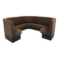 QA Group Cascade 144" Long Cafe Plain 3/4 Circle Booth