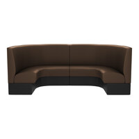 QA Group Cascade 96" Long Cafe Plain 1/2 Circle Booth