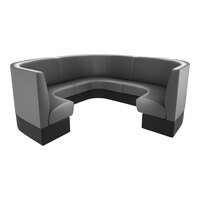 QA Group Cascade 144" Long Graphite Plain 3/4 Circle Booth
