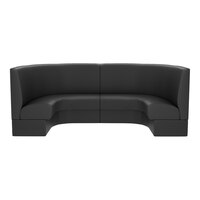 QA Group Cascade 96" Long Ebony Plain 1/2 Circle Booth