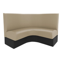 QA Group Cascade 48" Long Fawn Plain Curved Corner Booth