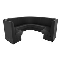 QA Group Cascade 144" Long Ebony Plain 3/4 Circle Booth