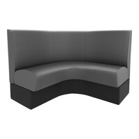 QA Group Cascade 48" Long Graphite Plain Curved Corner Booth
