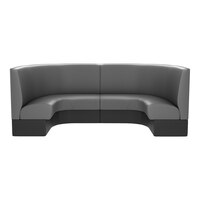 QA Group Cascade 96" Long Graphite Plain 1/2 Circle Booth