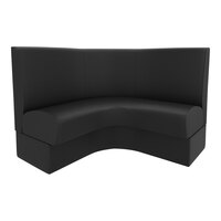 QA Group Cascade 48" Long Ebony Plain Curved Corner Booth