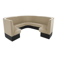 QA Group Cascade 144" Long Fawn Plain 3/4 Circle Booth