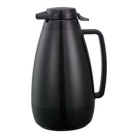 Service Ideas Thermo-Serv 67.6 oz. Black ABS Plastic Insulated Coffee Carafe / Server with Push-Button Lid PB421BL