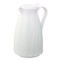 Service Ideas Twist 'N' Serv 67.6 oz. White Plastic Insulated Coffee Carafe / Server with Push-Button Lid TNSPB2WH