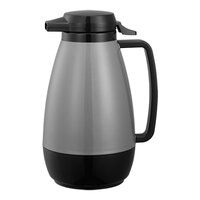 Service Ideas Thermo-Serv 20 oz. Gray ABS Plastic Insulated Coffee Carafe / Server with Push-Button Lid PB501MG