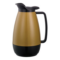 Service Ideas Thermo-Serv 33.8 oz. Gold ABS Plastic Insulated Coffee Carafe / Server with Flip-Top Lid TS101KB