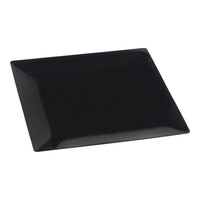 Solia Fluid 7 15/16" Square Black Plastic Plate - 100/Case