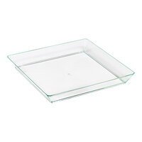 Solia Quartz 3 1/2" Square Green Plastic Plate - 200/Case