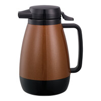 Service Ideas Thermo-Serv 20 oz. Copper ABS Plastic Insulated Coffee Carafe / Server with Push-Button Lid PB501CB