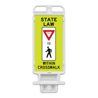Plasticade Crosscade 24 12" x 24" Double-Sided Diamond Grade "State Law Yield For Pedestrian Crossing" Vertical Panel 4324-W-K1550YGDG