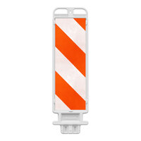 Plasticade Crosscade 24 12" x 36" Double-Sided Vertical Panel with Diamond Grade Striped Sheeting 4336-W-DG