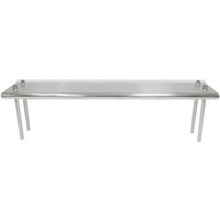 Advance Tabco TS-12-60R 12" x 60" Table Rear Mounted Single Deck Stainless Steel Shelving Unit - Adjustable with 1" Rear Turn-Up