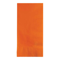 Creative Converting Touch of Color 16" x 16" Sunkissed Orange Rectangular 2-Ply 1/8 Fold Paper Dinner Napkin - 600/Case