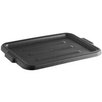 Choice 20" x 15" Black Polyethylene Bus Tub Lid - 6/Case