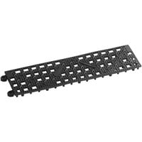Choice 3 1/2" x 12" Black Plastic Interlocking Bar Mat Strip - 12/Case