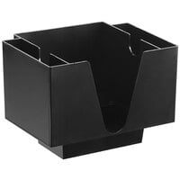 Choice 3-Compartment Black Plastic Rectangular Bar / Coffee Caddy
