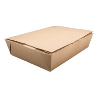 Southern Champion ChampPak Classic 7 3/4" x 5 1/2" x 1 7/8" Kraft Microwaveable Folded Paper #2 Take-Out Container - 200/Case