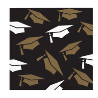 Creative Converting Grad Glamor 10" x 10" Square 2-Ply 1/4 Fold Paper Beverage Napkin - 192/Case