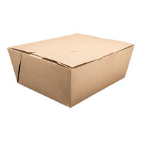 Southern Champion ChampPak Classic 6" x 4 3/4" x 2 1/2" Kraft Microwaveable Folded Paper #8 Take-Out Container - 300/Case