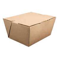 Southern Champion ChampPak Classic 4 3/8" x 3 1/2" x 2 1/2" Kraft Microwaveable Folded Paper #1 Take-Out Container - 450/Case