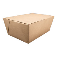 Southern Champion ChampPak Classic 7 3/4" x 5 1/2" x 3 1/2" Kraft Microwaveable Folded Paper #4 Take-Out Container - 160/Case