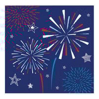 Creative Converting Patriotic Party 10" x 10" Square 2-Ply 1/4 Fold Paper Beverage Napkin - 192/Case