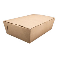 Southern Champion ChampPak Classic 7 3/4" x 5 1/2" x 2 1/2" Kraft Microwaveable Folded Paper #3 Take-Out Container - 200/Case